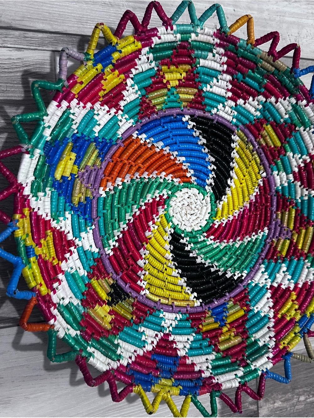 Jordanian heritage Colorful Woven Decorative Basket